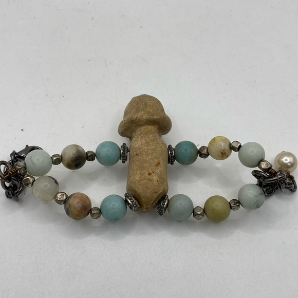 Vintage German Bisque Baby Doll Bracelet with Calcite Stones - Picture 7 of 11